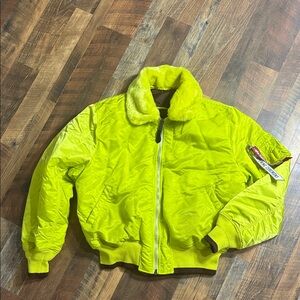 Opening Ceremony x Alpha Industries Reversible B-15 Bomber Jacket - Neon Yellow